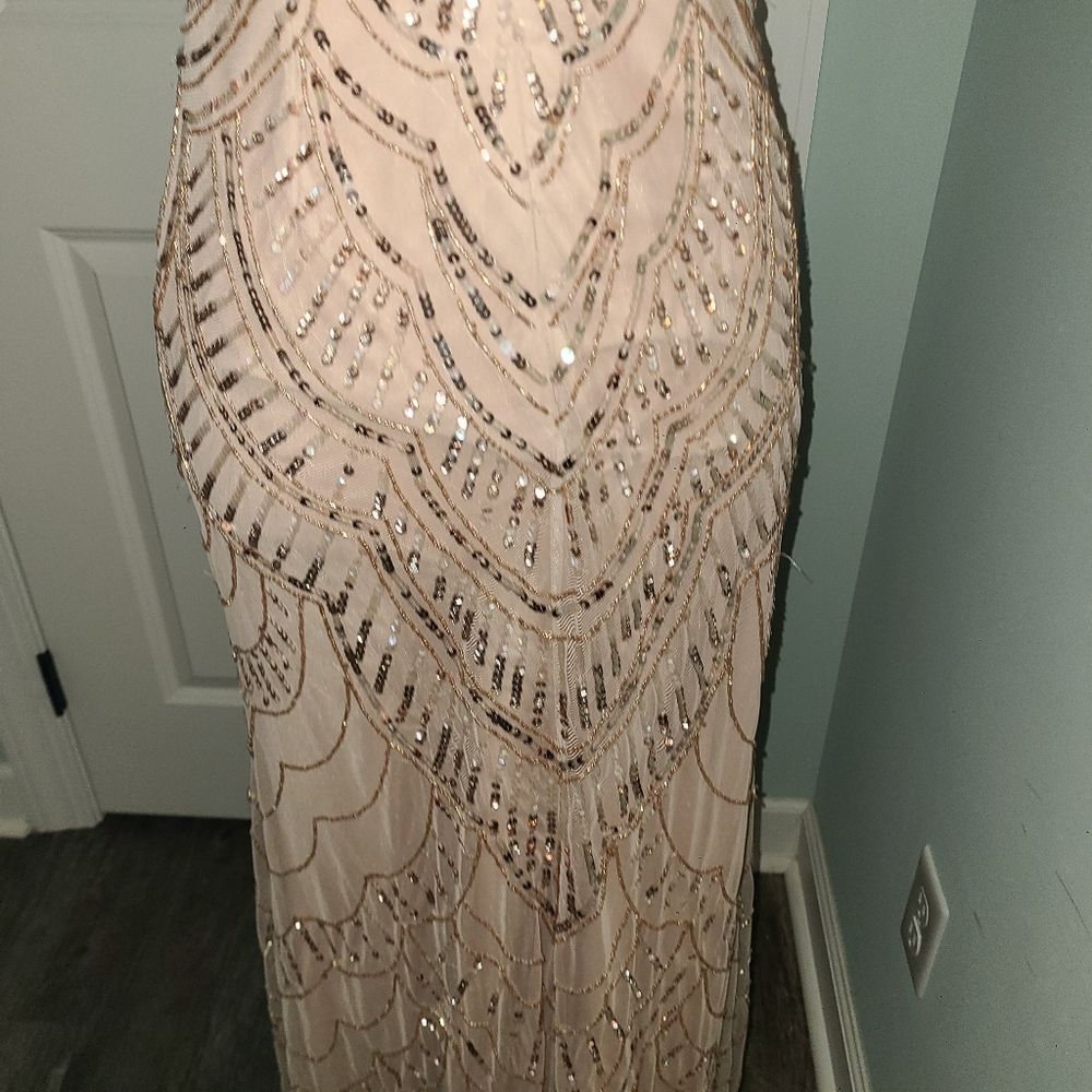 Jump Apparel Sequin Spagettu Strap Evening Gown - Picture 10 of 13